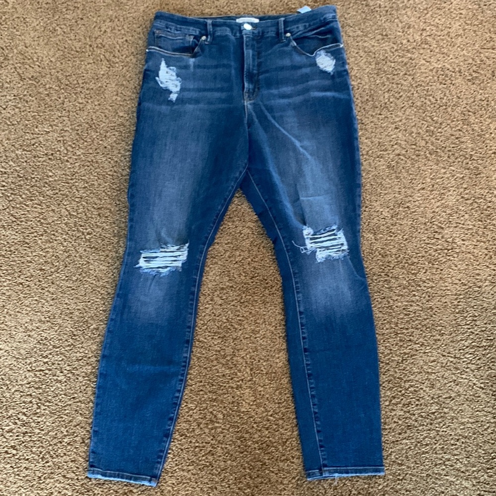 Good American Good Waist skinny distressed jeans